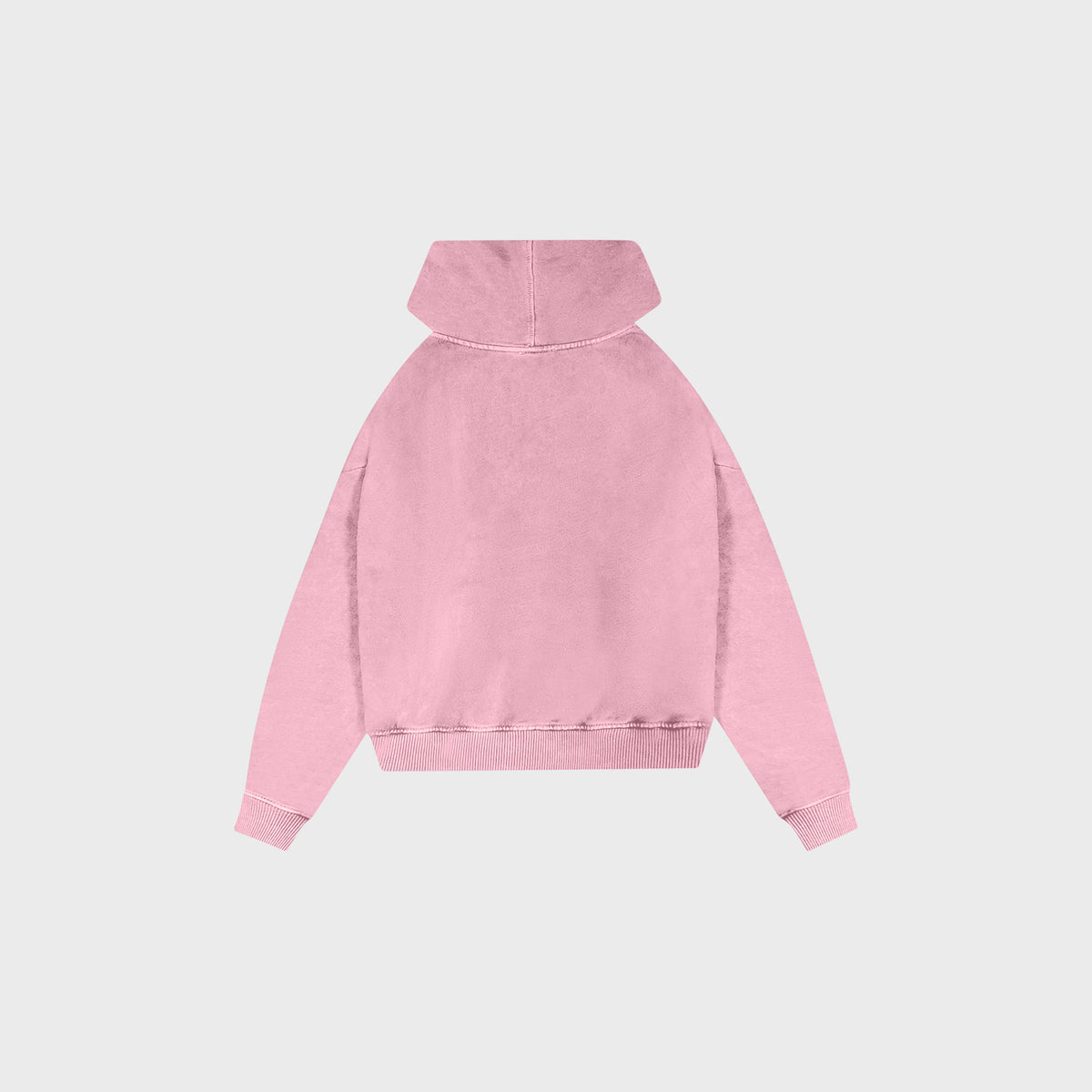 OUT Classic Logo Drop Shoulder Zip Up Hoodie Dusty Pink