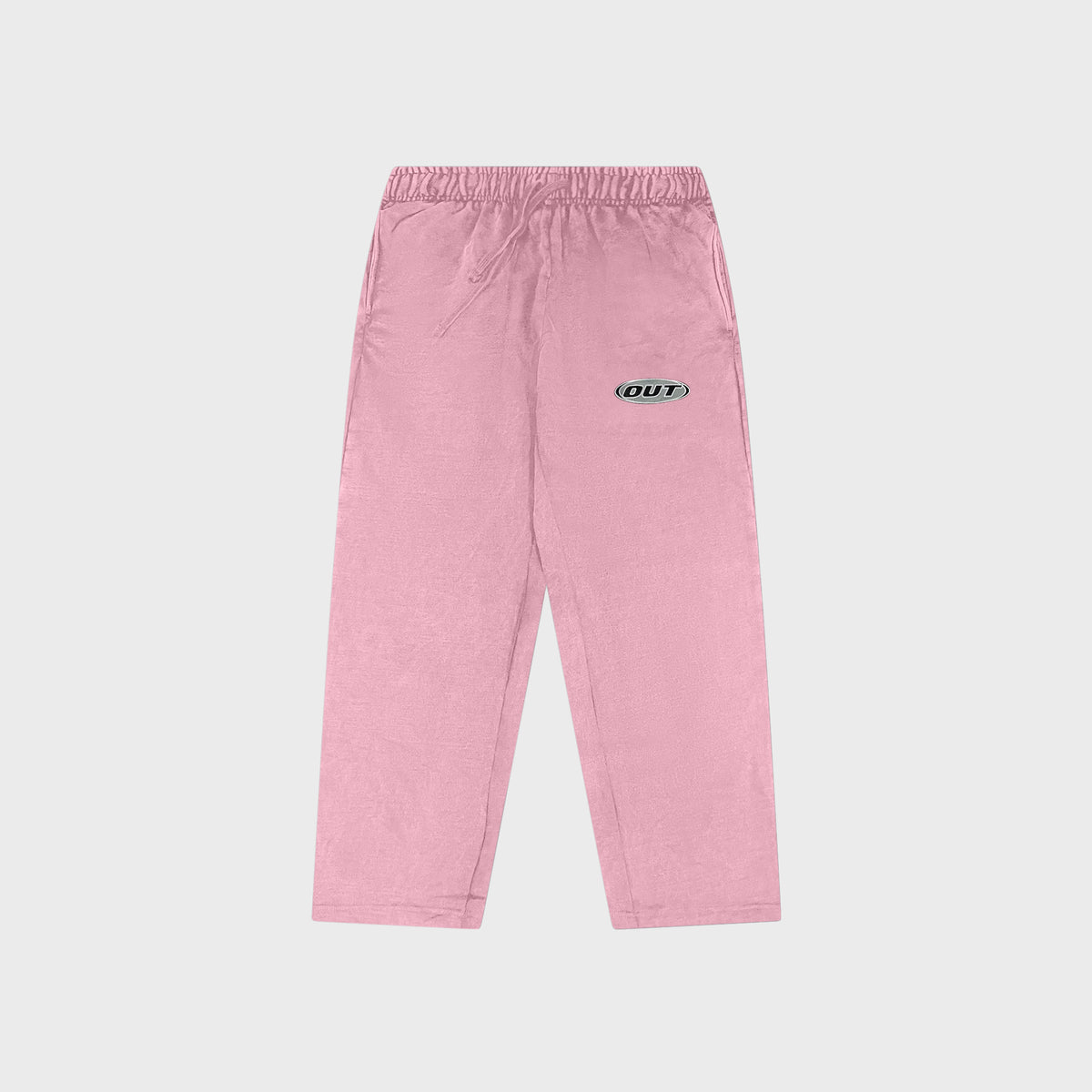 OUT Classic Logo Open Bottom Flare Sweatpants Dusty Pink