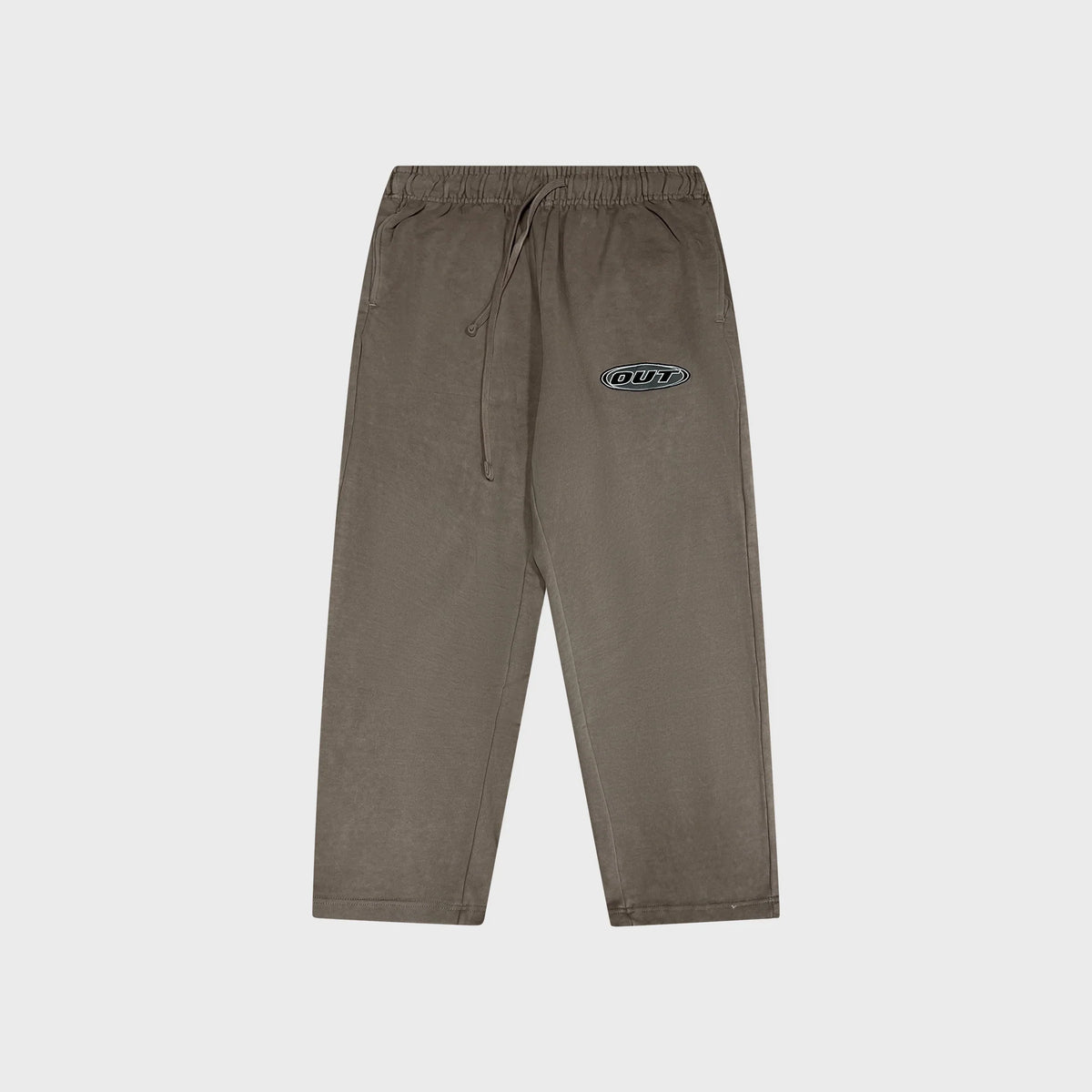 OUT Classic Logo Open Bottom Flare Sweatpants Vintage Taupe