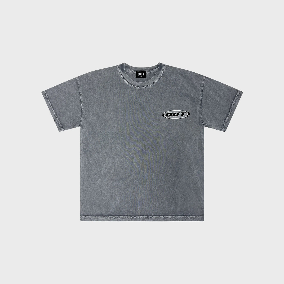 OUT Classic Logo T-Shirt Acid Wash Grey