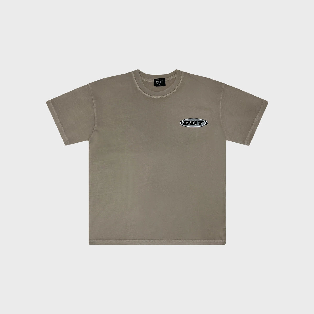 OUT Classic Logo T-Shirt Vintage Taupe