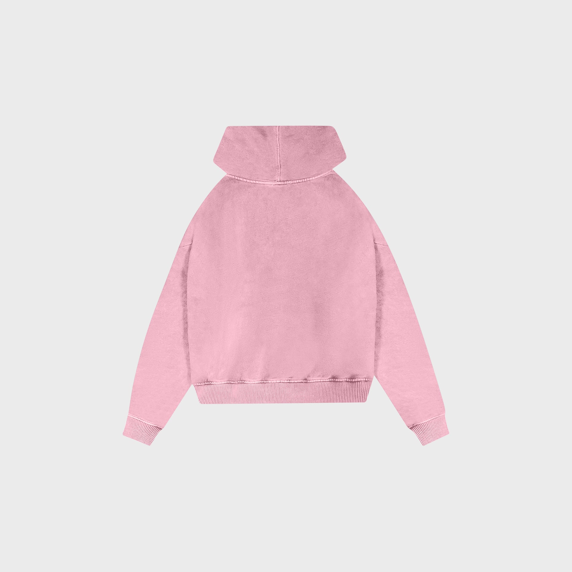 OUT Classic Logo Drop Shoulder Zip Up Hoodie Dusty Pink