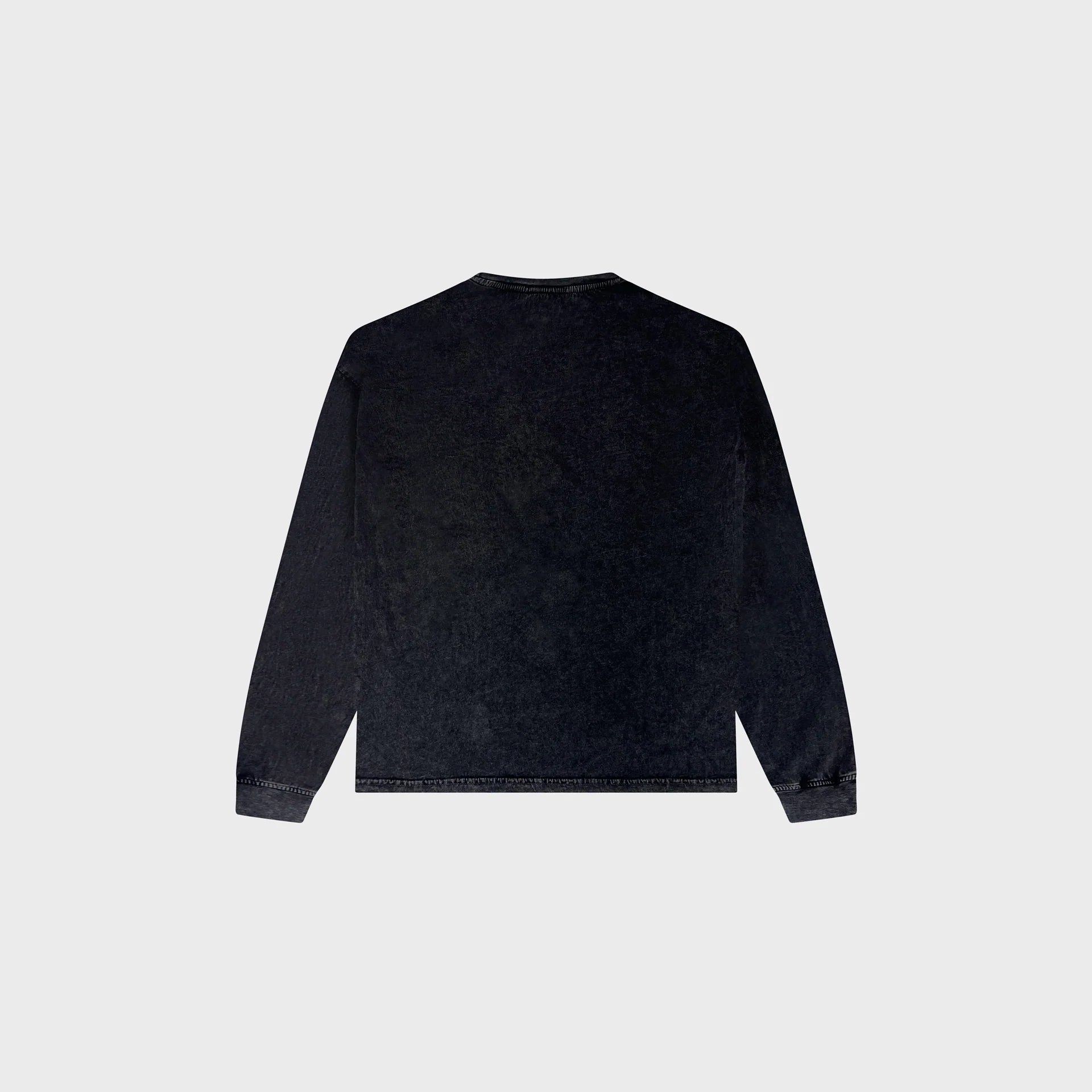 OUT Classic Logo Long Sleeve T-Shirt Black Acid Wash