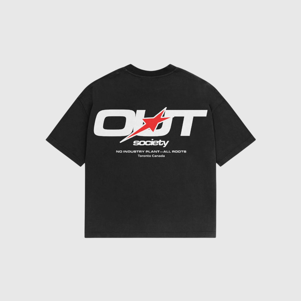 OUT SS26 Red Star T-Shirt Jet Black