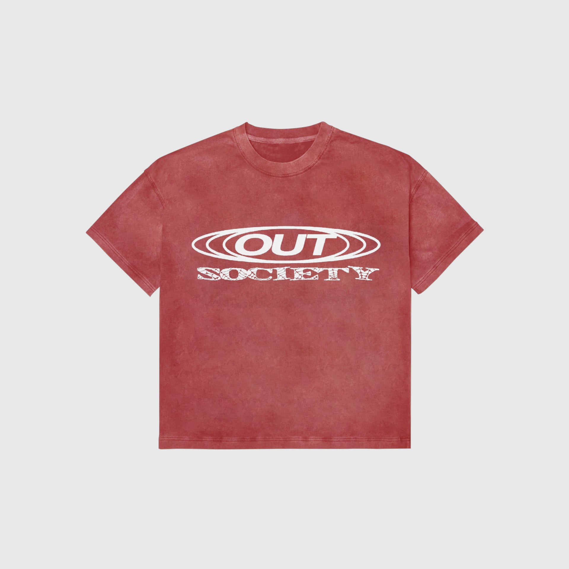 OUT SS26 Society Shattered Logo T-Shirt Dusty Rose