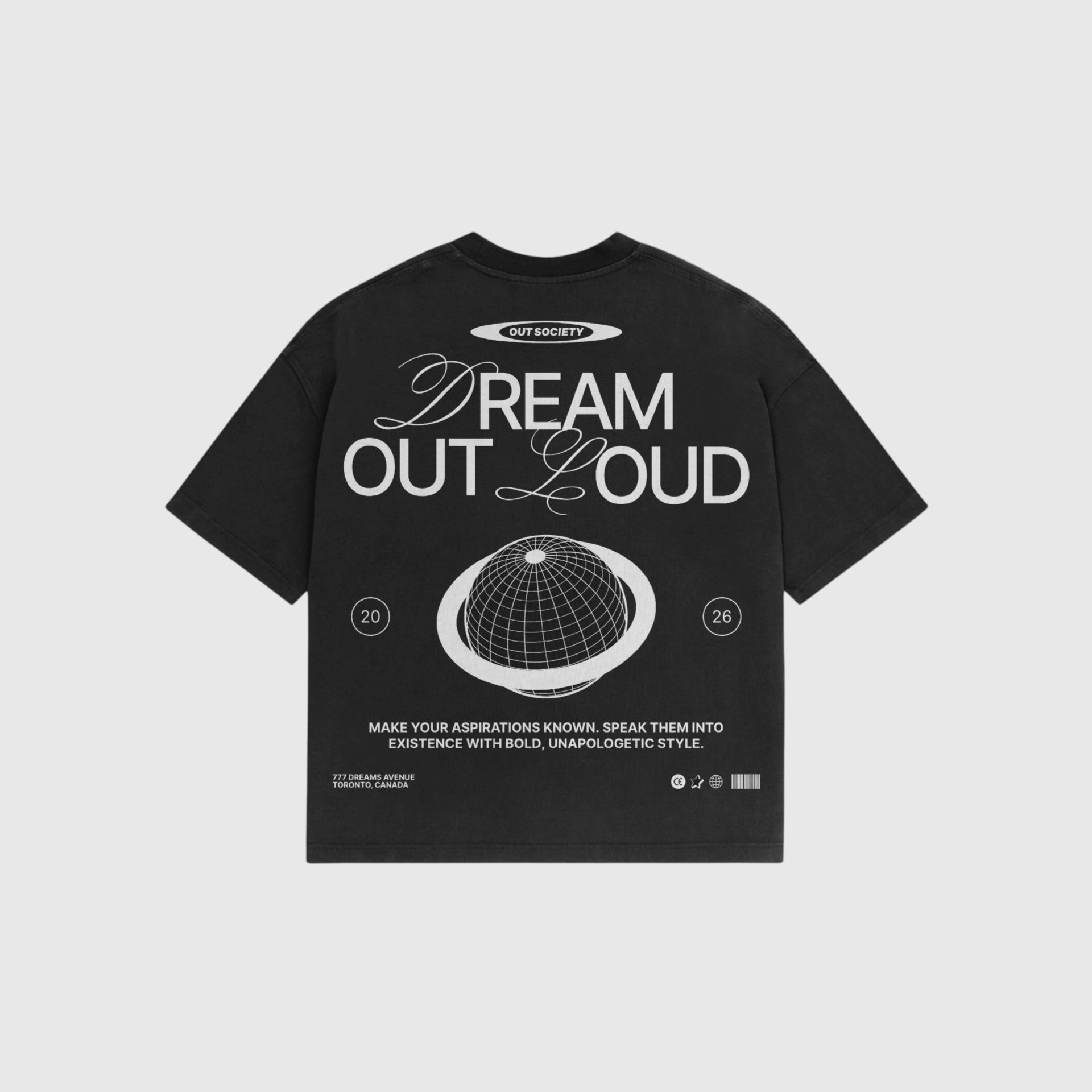 OUT SS26 Dream Out Loud T-Shirt Jet Black