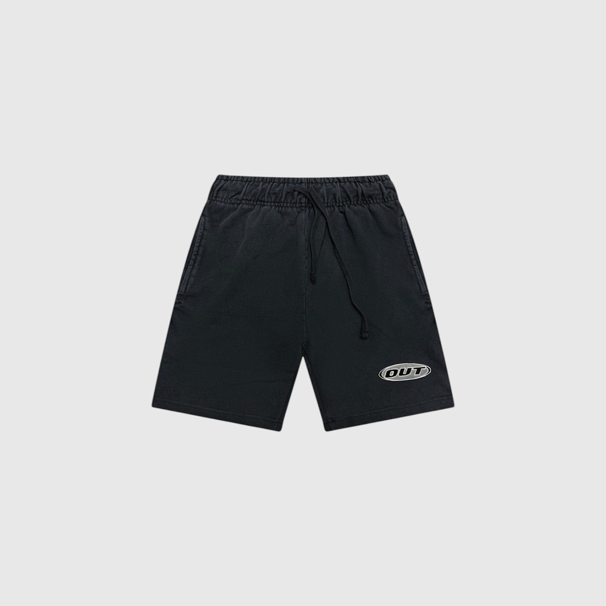 OUT SS26 Classic Logo French Terry Shorts Jet Black