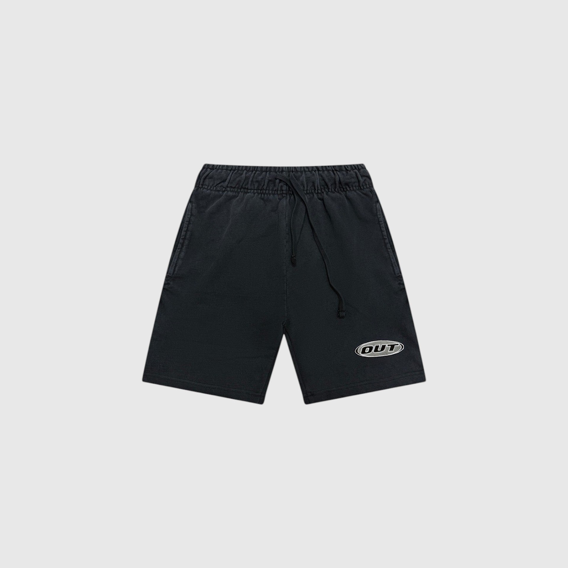 OUT SS26 Classic Logo French Terry Shorts Jet Black