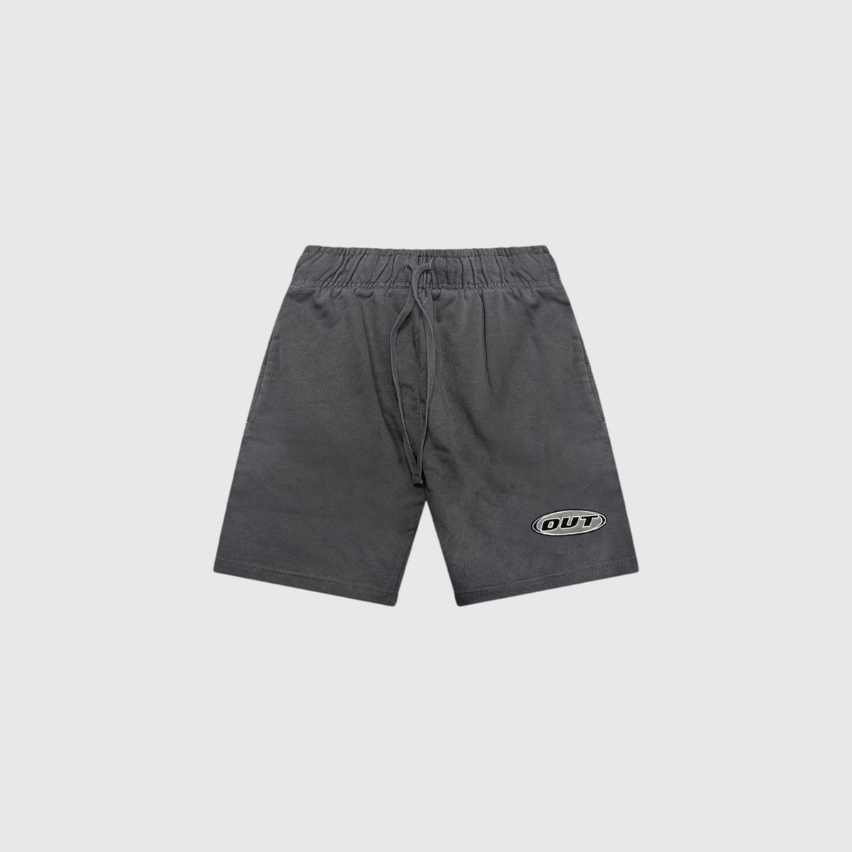 OUT SS26 Classic Logo French Terry Shorts Vintage Grey
