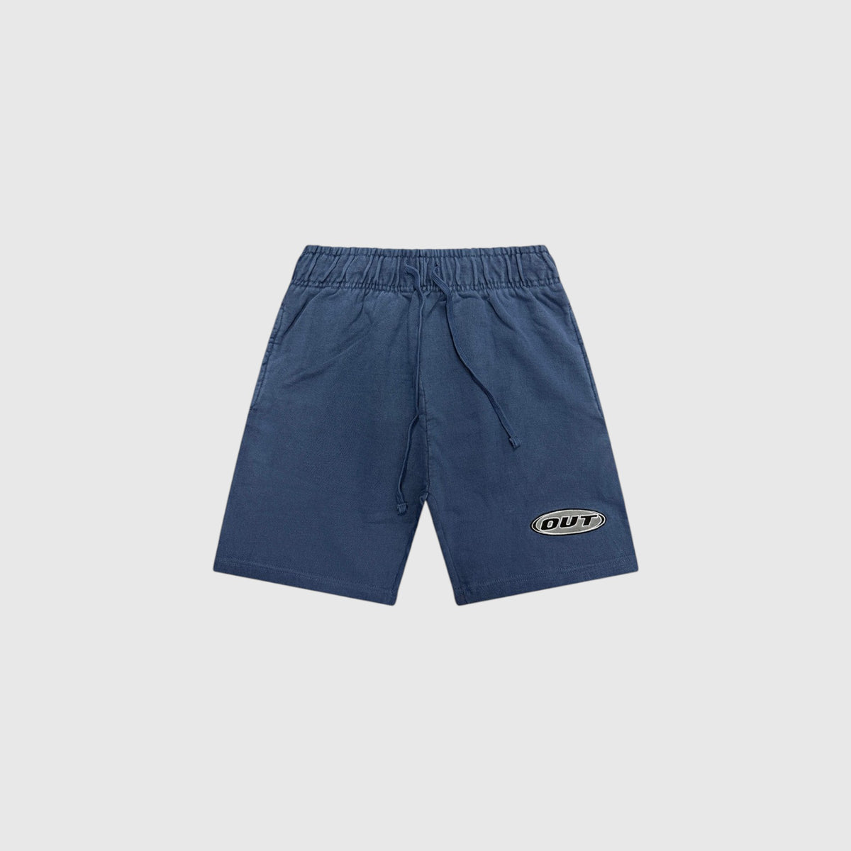 OUT SS26 Classic Logo French Terry Shorts Vintage Navy