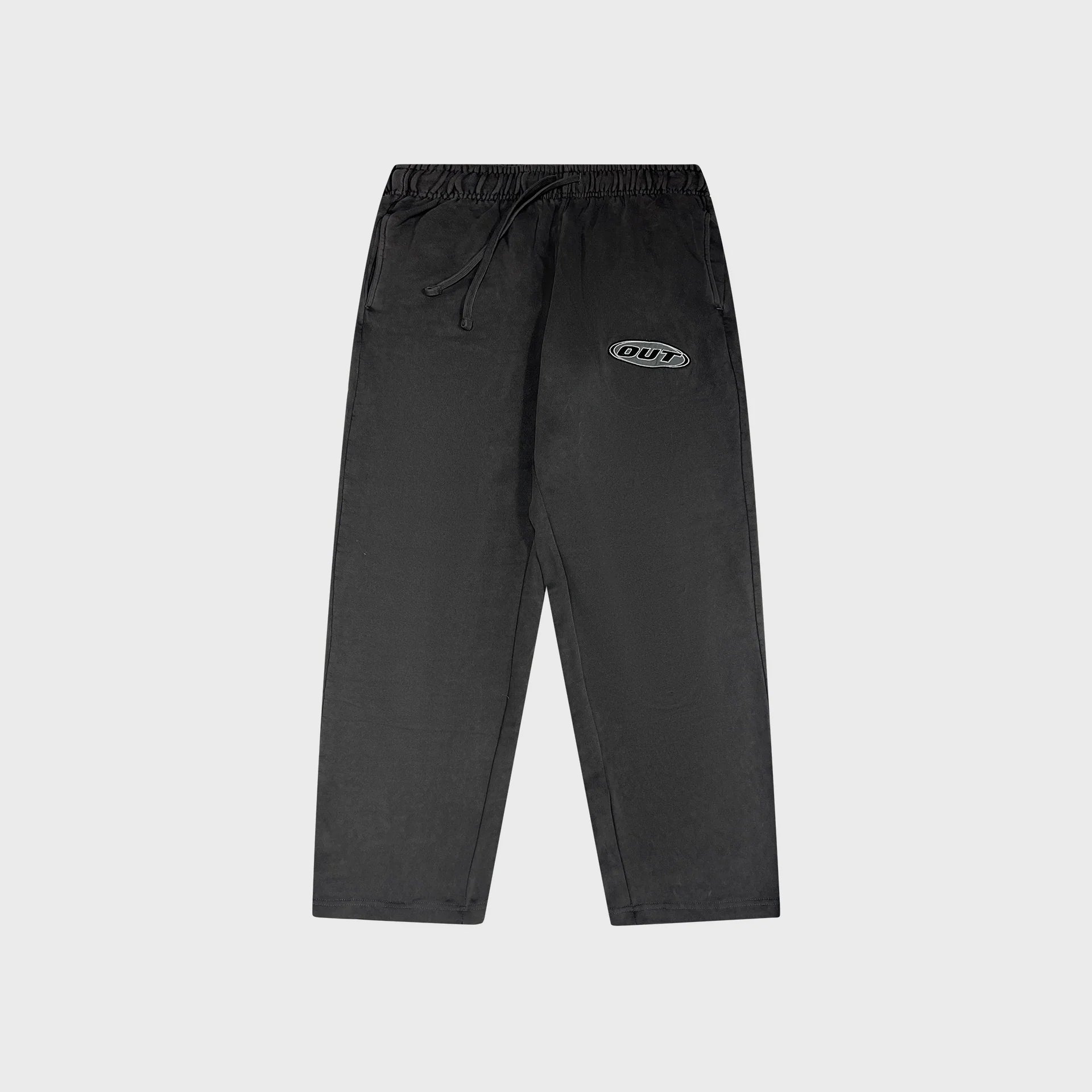 OUT Classic Logo Open Bottom Flare Sweatpants Vintage Grey