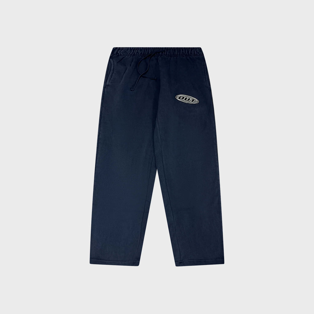 OUT Classic Logo Open Bottom Flare Sweatpants Vintage Navy