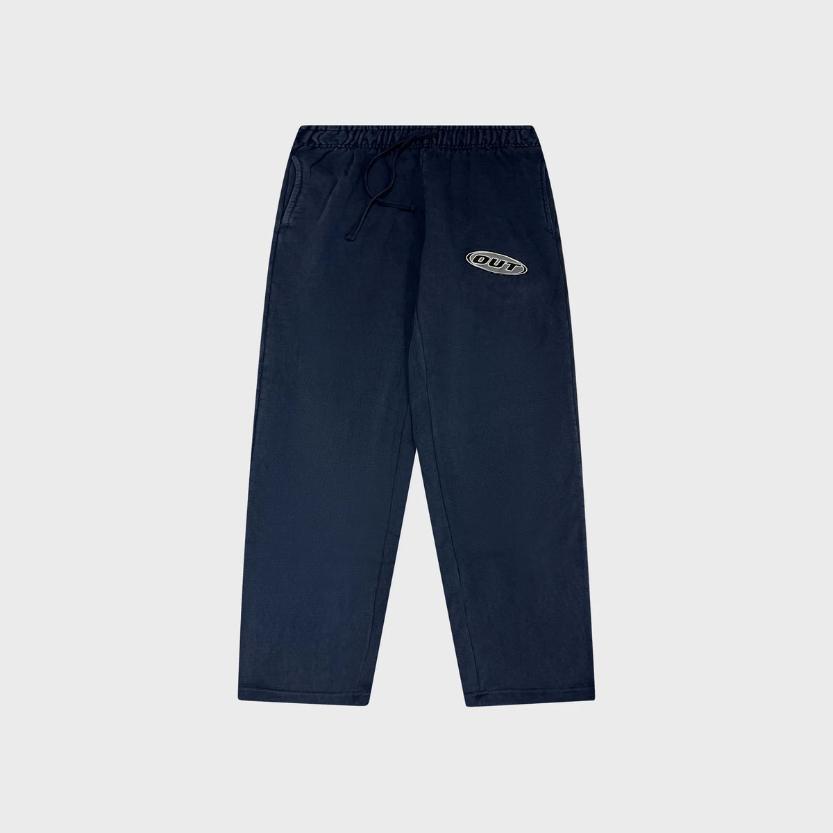 OUT Classic Logo Open Bottom Flare Sweatpants Vintage Navy