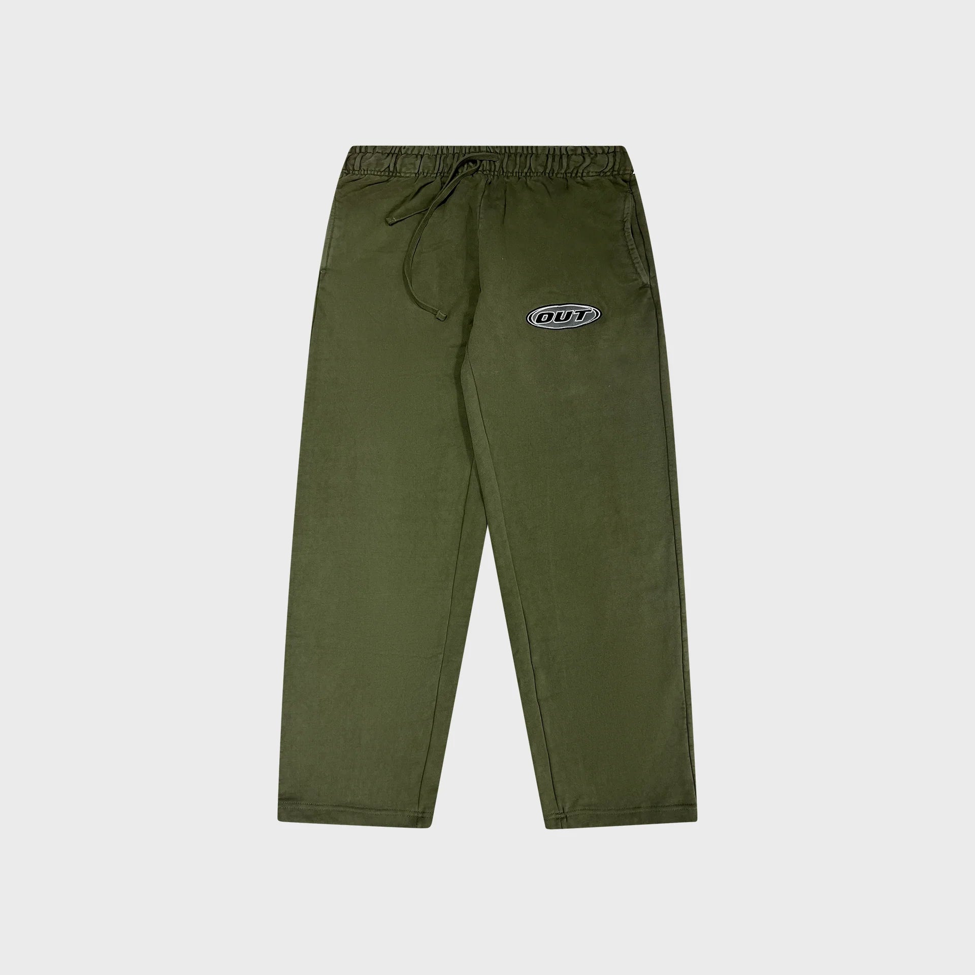 OUT Classic Logo Open Bottom Flare Sweatpants Vintage Olive