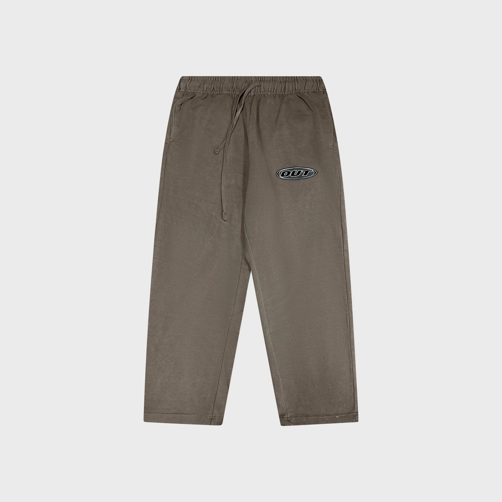 OUT Classic Logo Open Bottom Flare Sweatpants Vintage Taupe