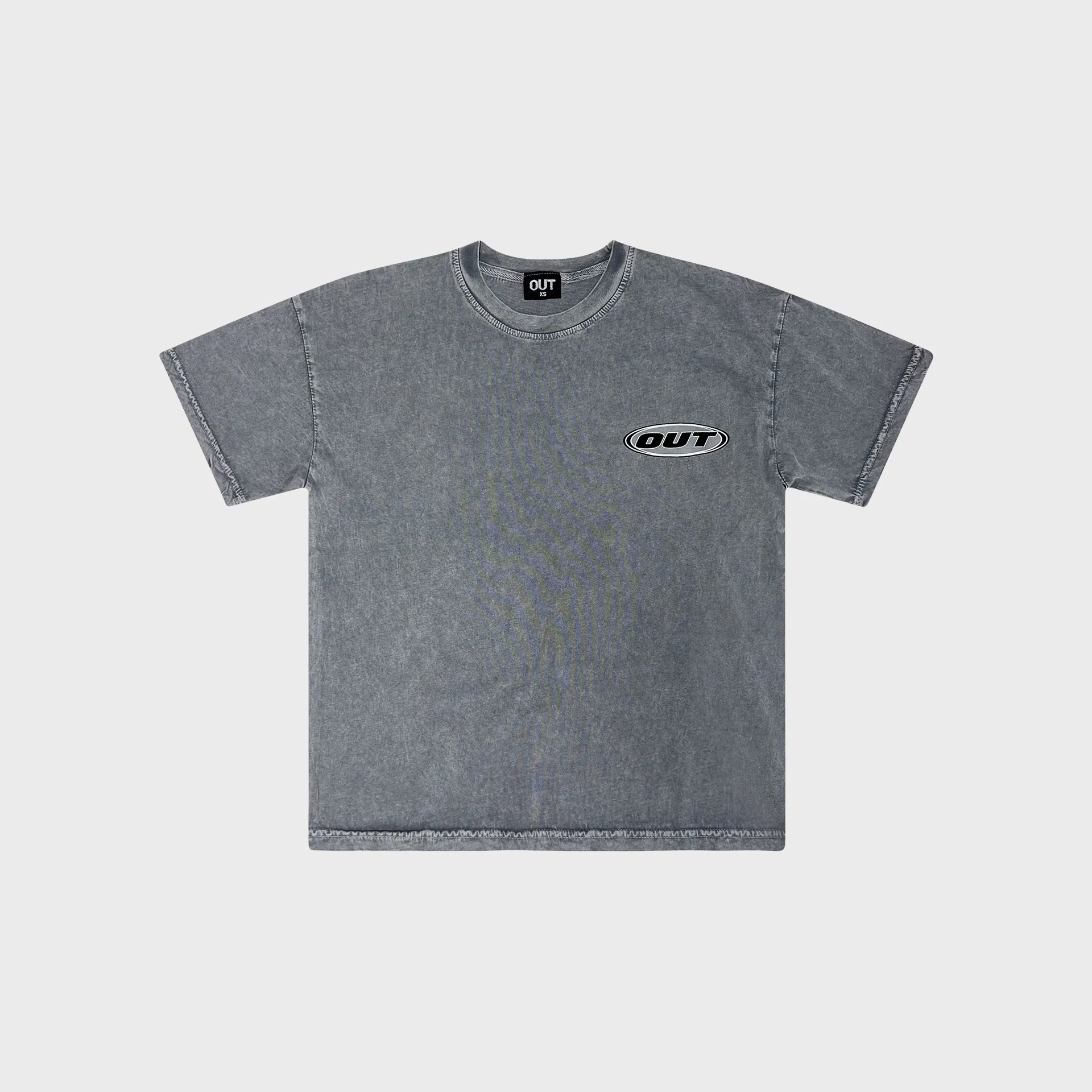 OUT Classic Logo T-Shirt Acid Wash Grey