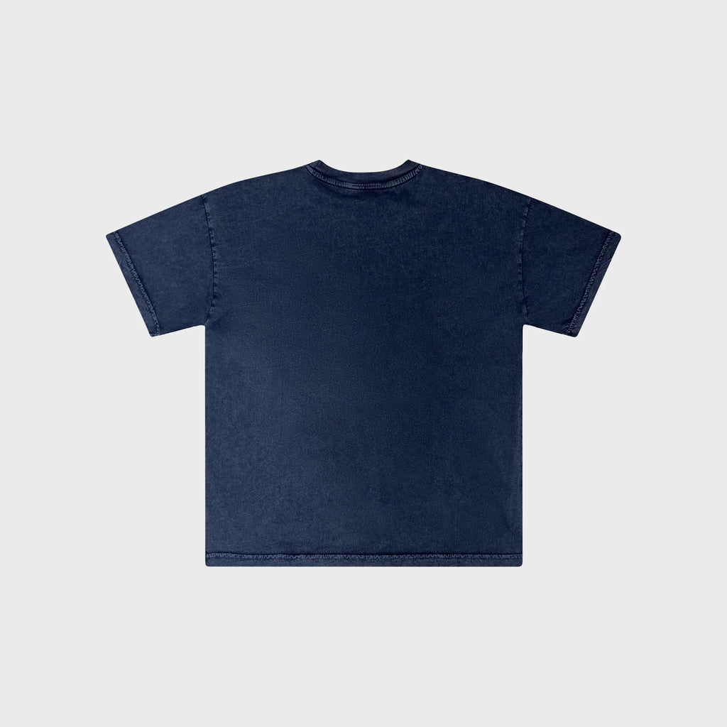 OUT Classic Logo T-Shirt Acid Wash Navy