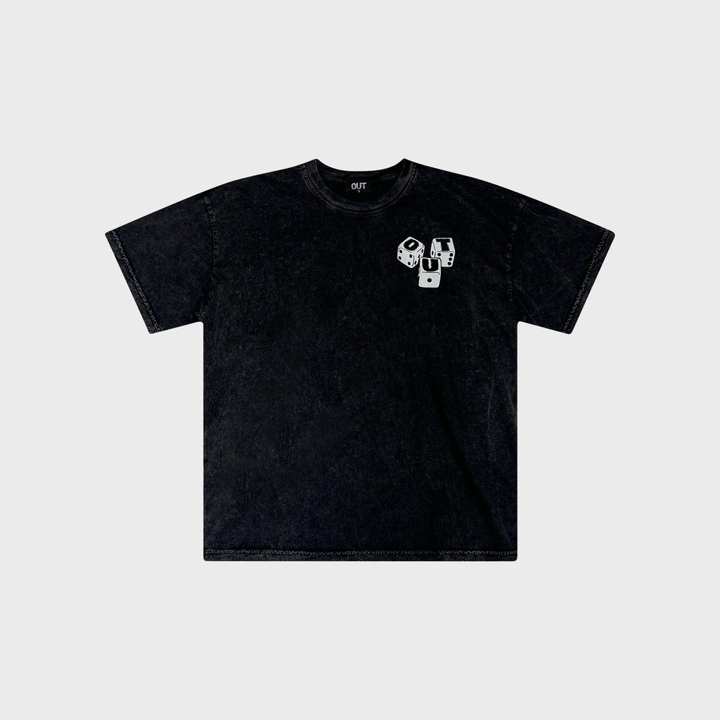 OUT Dice T-Shirt Black Salt Wash