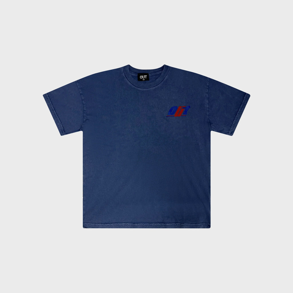 OUT Express T-Shirt Dark Blue Acid Wash