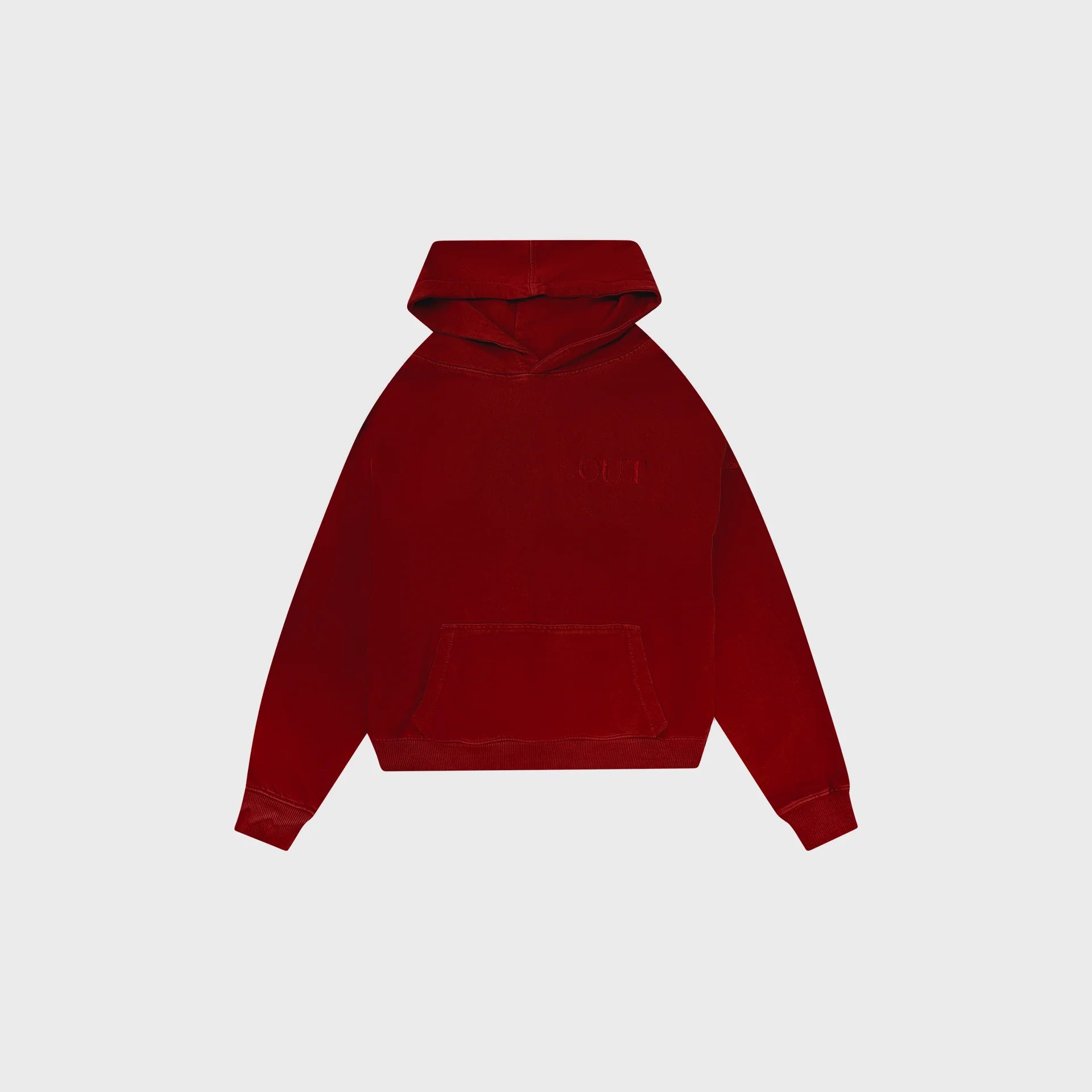 OUT Floral Drop Shoulder Hoodie Vintage Blood Red