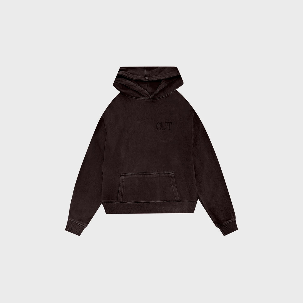 OUT Floral Drop Shoulder Hoodie Vintage Dusty Plum