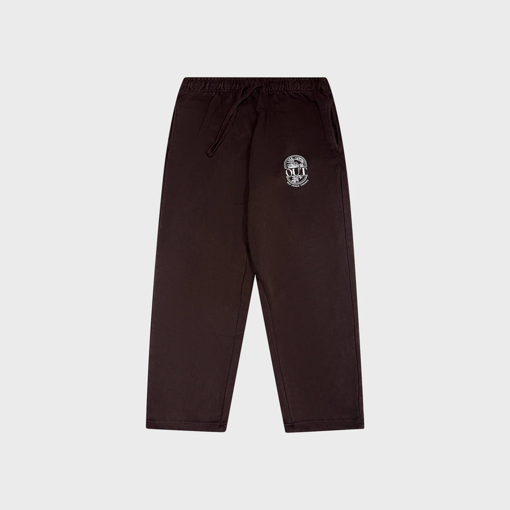 OUT Floral Open Bottom Sweatpants Vintage Dusty Plum