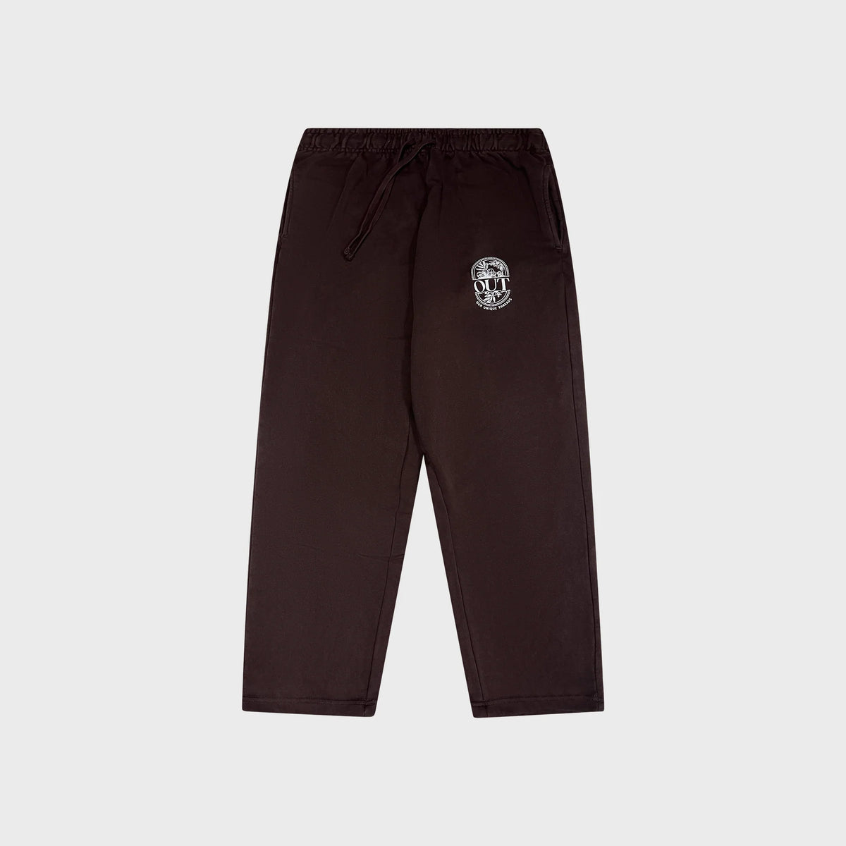 OUT Floral Open Bottom Sweatpants Vintage Dusty Plum