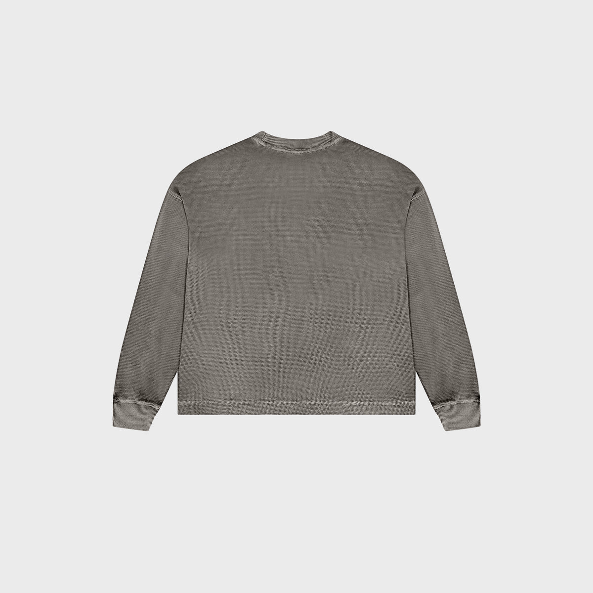 OUT Classic Logo Drop Shoulder Waffle Long Sleeve Vintage Grey
