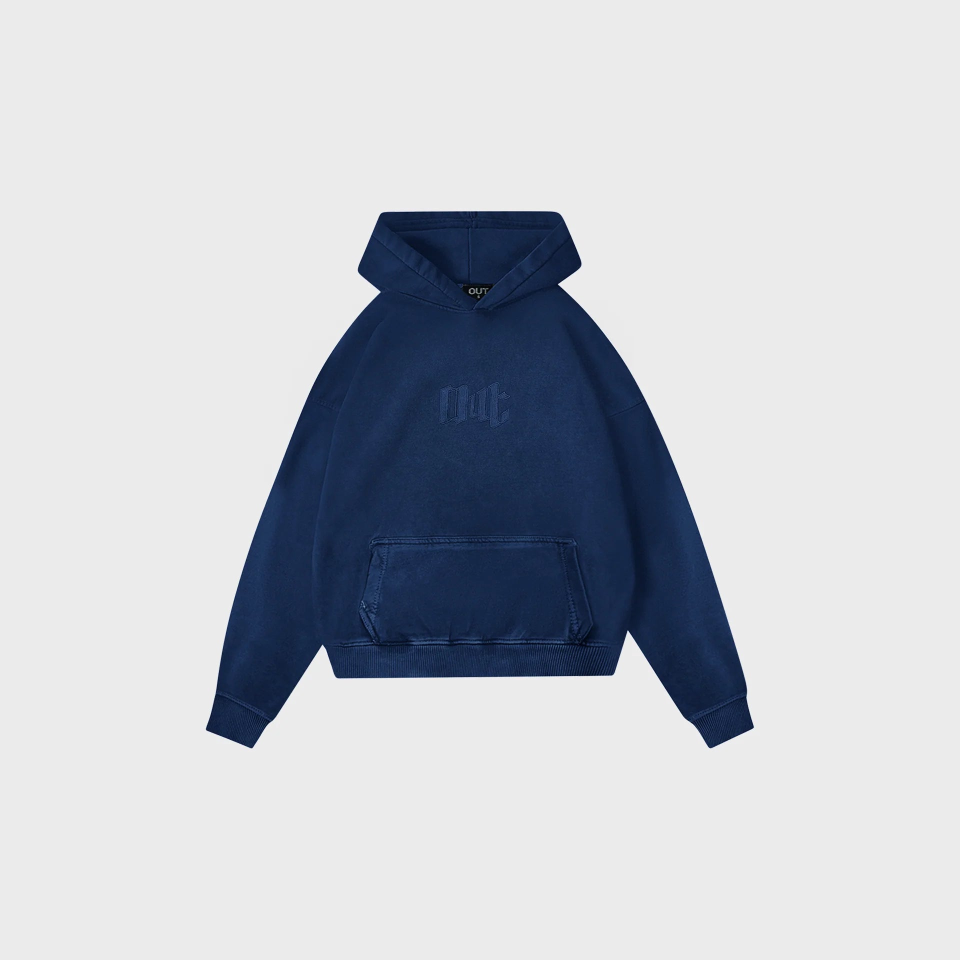 OUT Kingdom Drop Shoulder Hoodie Dark Blue Acid Wash