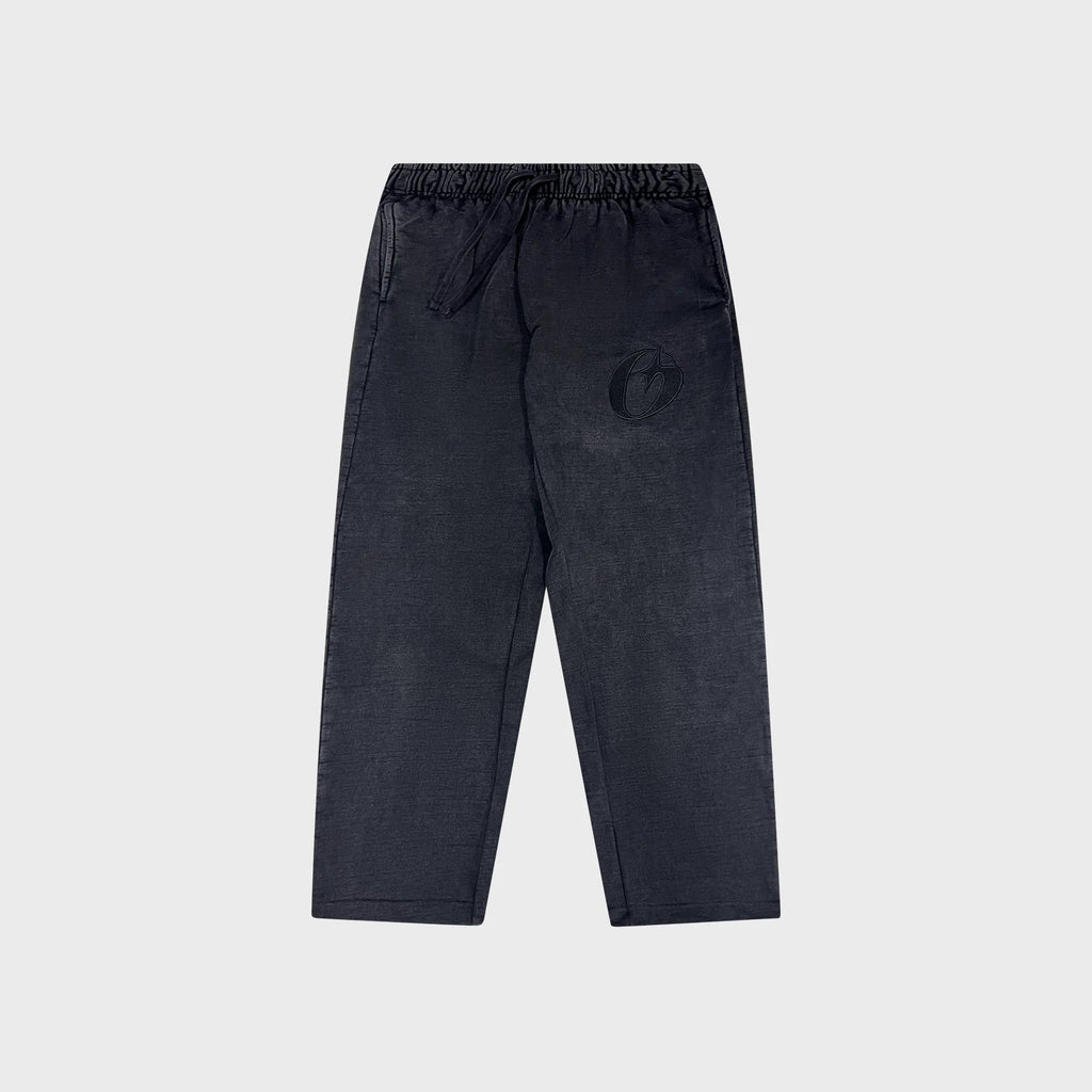 OUT O.STAR Open Bottom Flare Sweatpants Black Salt Wash