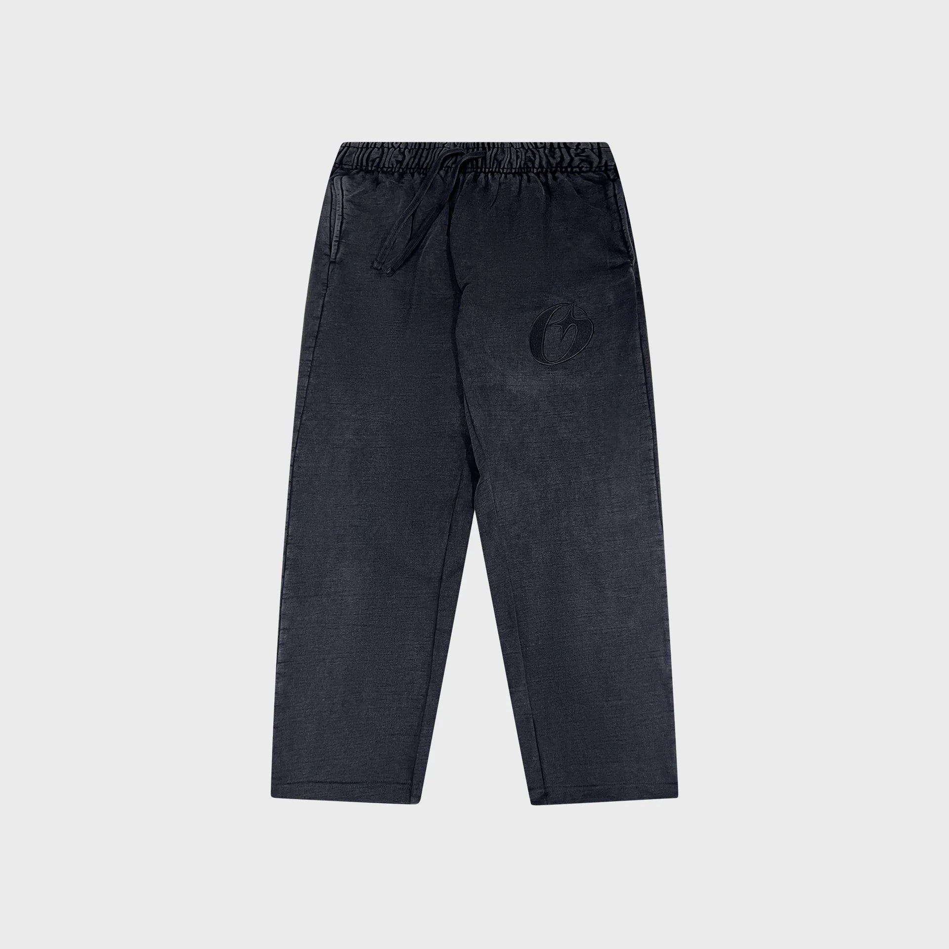 OUT O.STAR Open Bottom Flare Sweatpants Black Salt Wash
