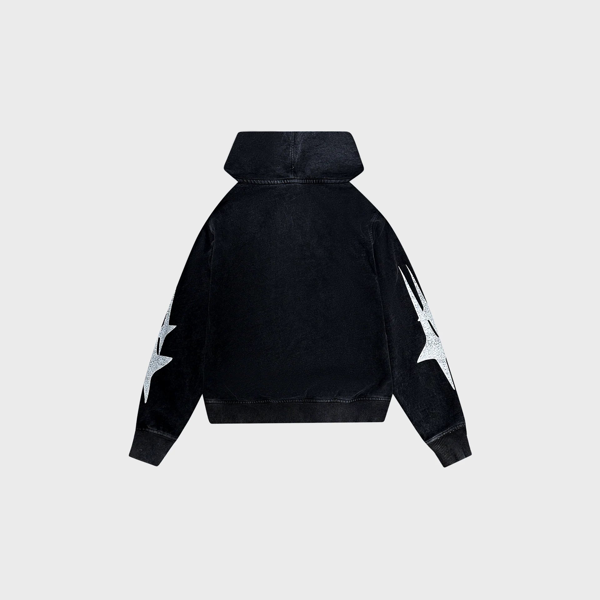 OUT Shooting Star Drop Shoulder Hoodie Black Salt Wash