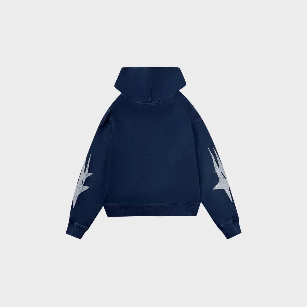 OUT Shooting Star Drop Shoulder Hoodie Vintage Navy