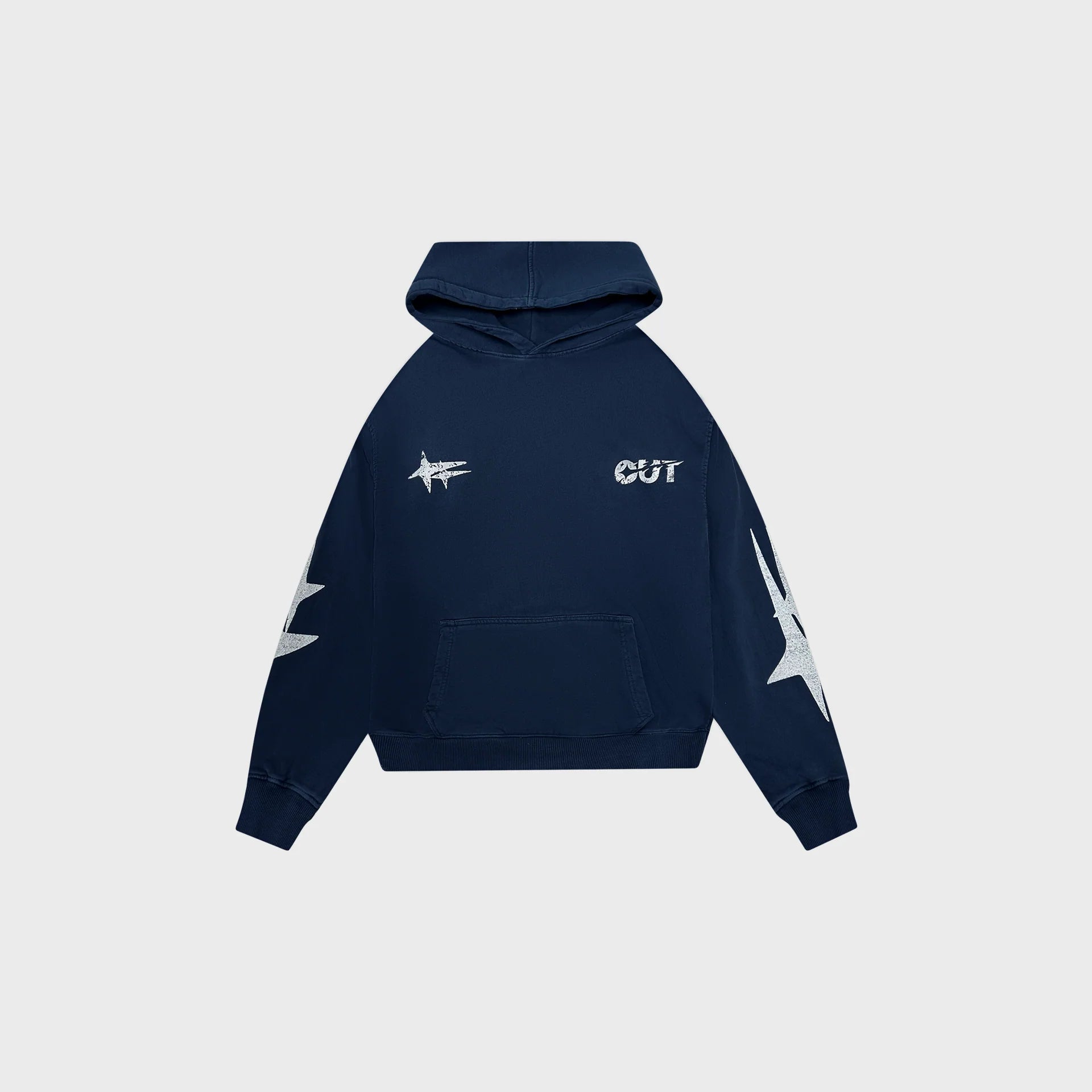 OUT Shooting Star Drop Shoulder Hoodie Vintage Navy