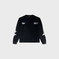 OUT Shooting Star Long Sleeve T-Shirt Black Acid Wash