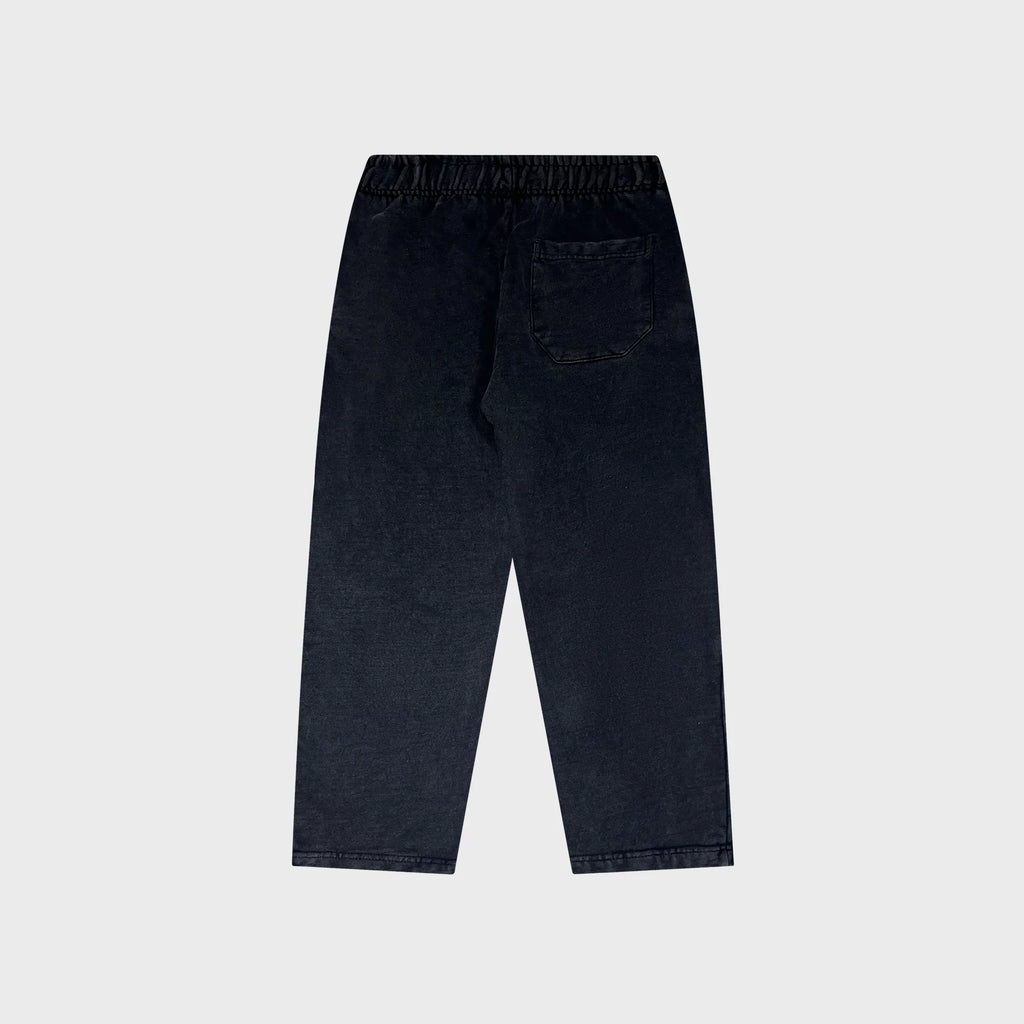 OUT O.STAR Open Bottom Flare Sweatpants Black Salt Wash