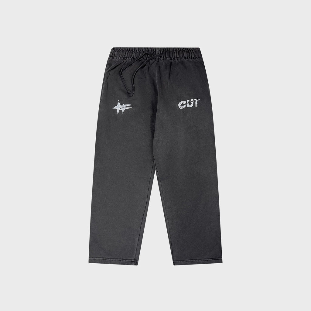 OUT Shooting Star Open Bottom Sweatpants Vintage Grey