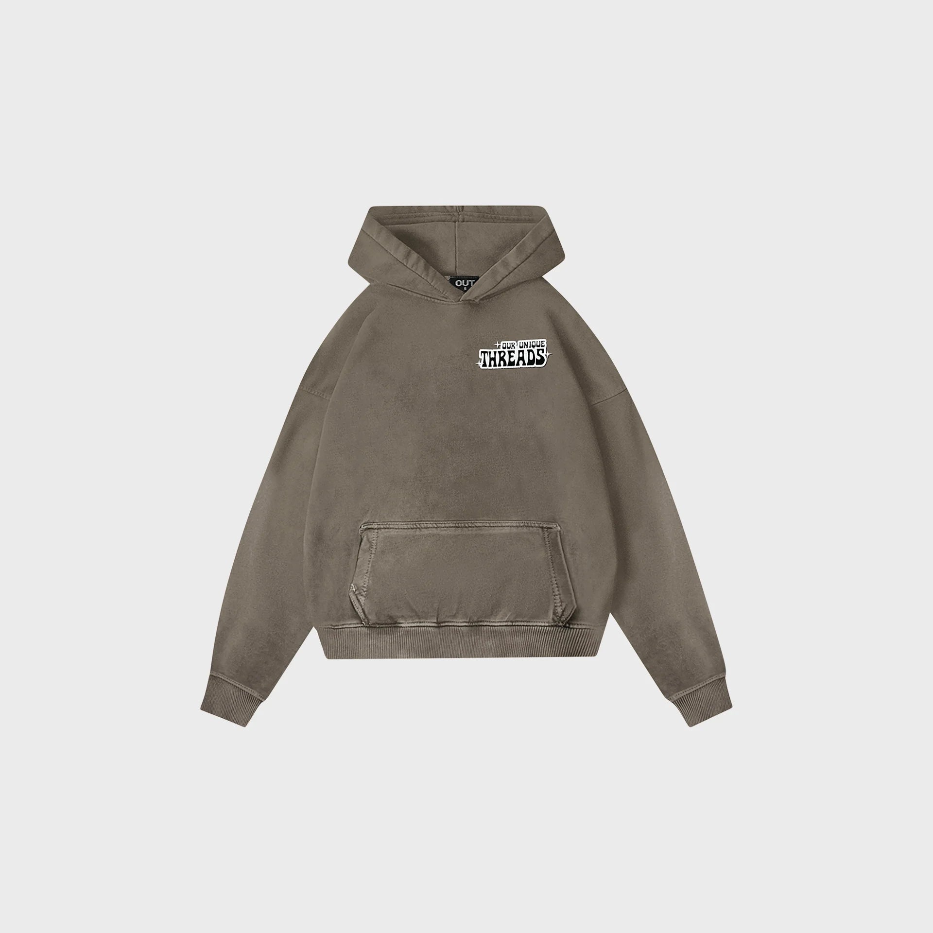 OUT Vibes Drop Shoulder Hoodie Vintage Taupe