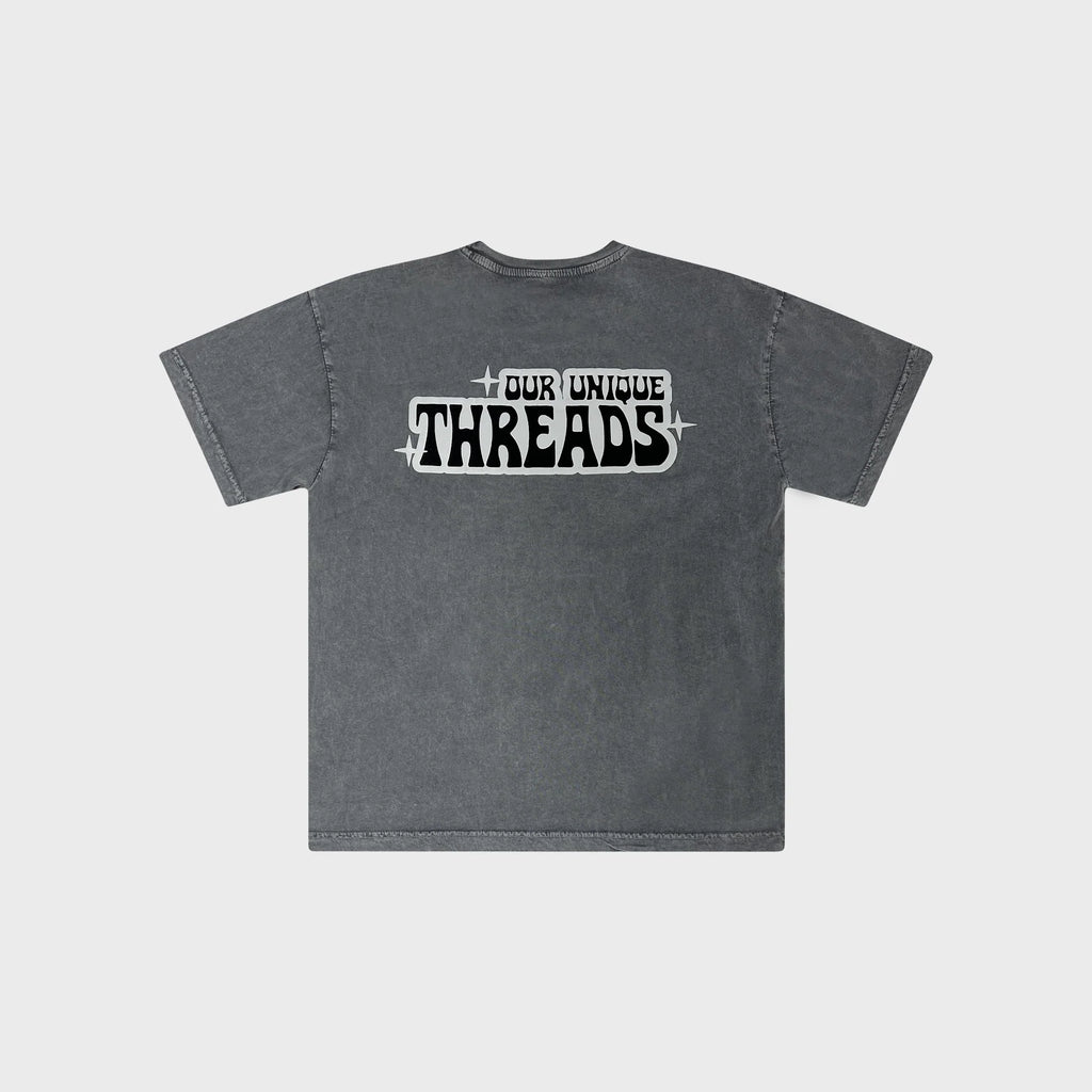OUT Vibes T-Shirt Grey Acid Wash
