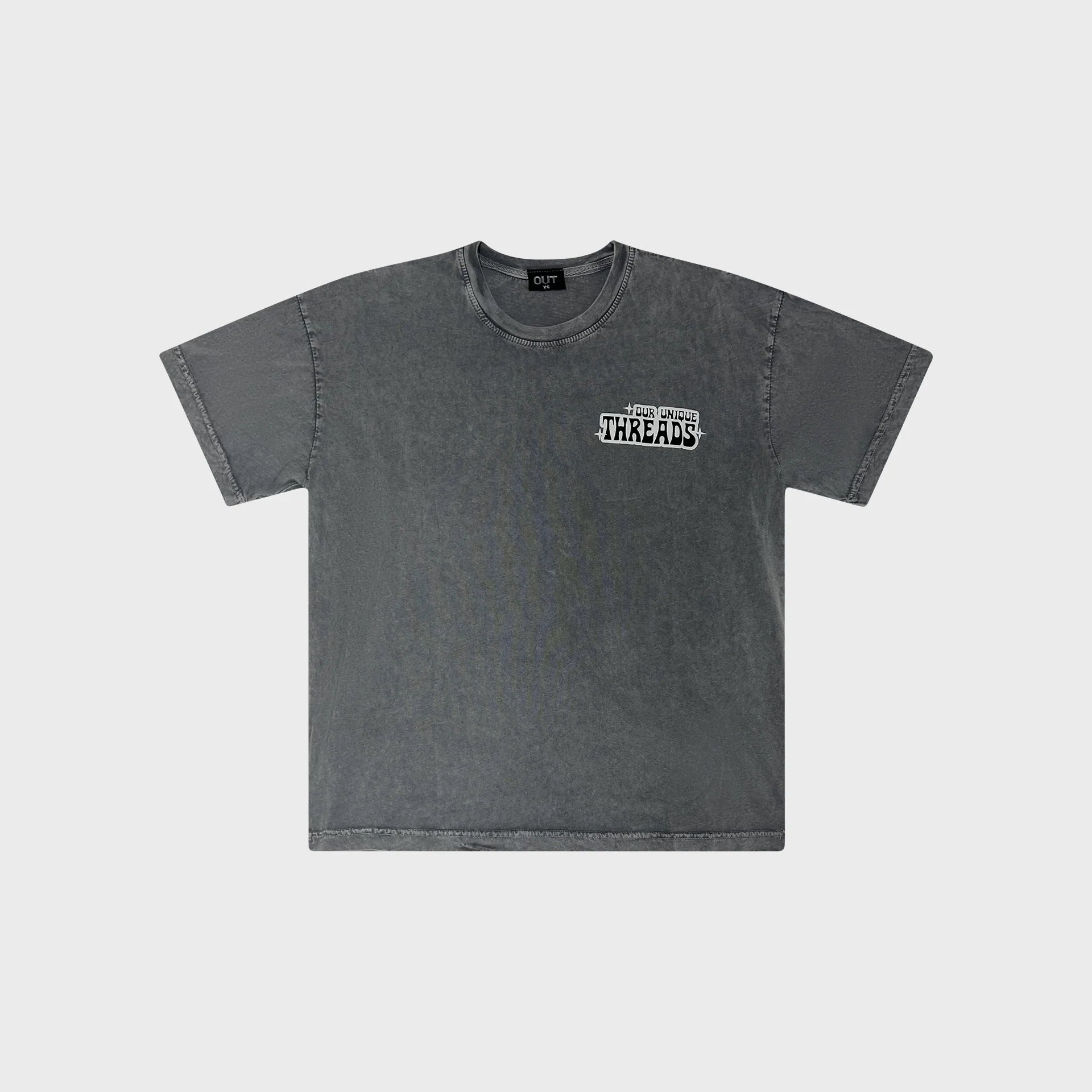 OUT Vibes T-Shirt Grey Acid Wash