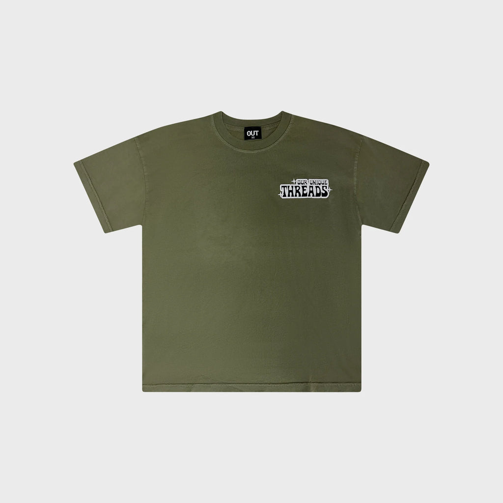 OUT Vibes T-Shirt Vintage Olive